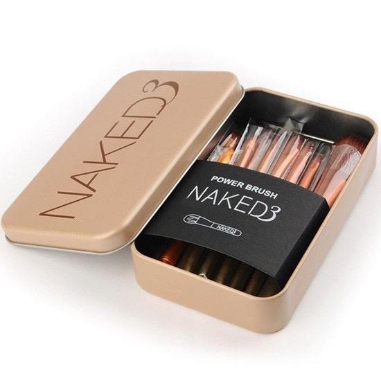 Sét cọ trang điểm 12 món Naked 3.lông mịn ,mềm đa năng trang điểm ,kèm hộp thiếc cho chị em làm đẹp