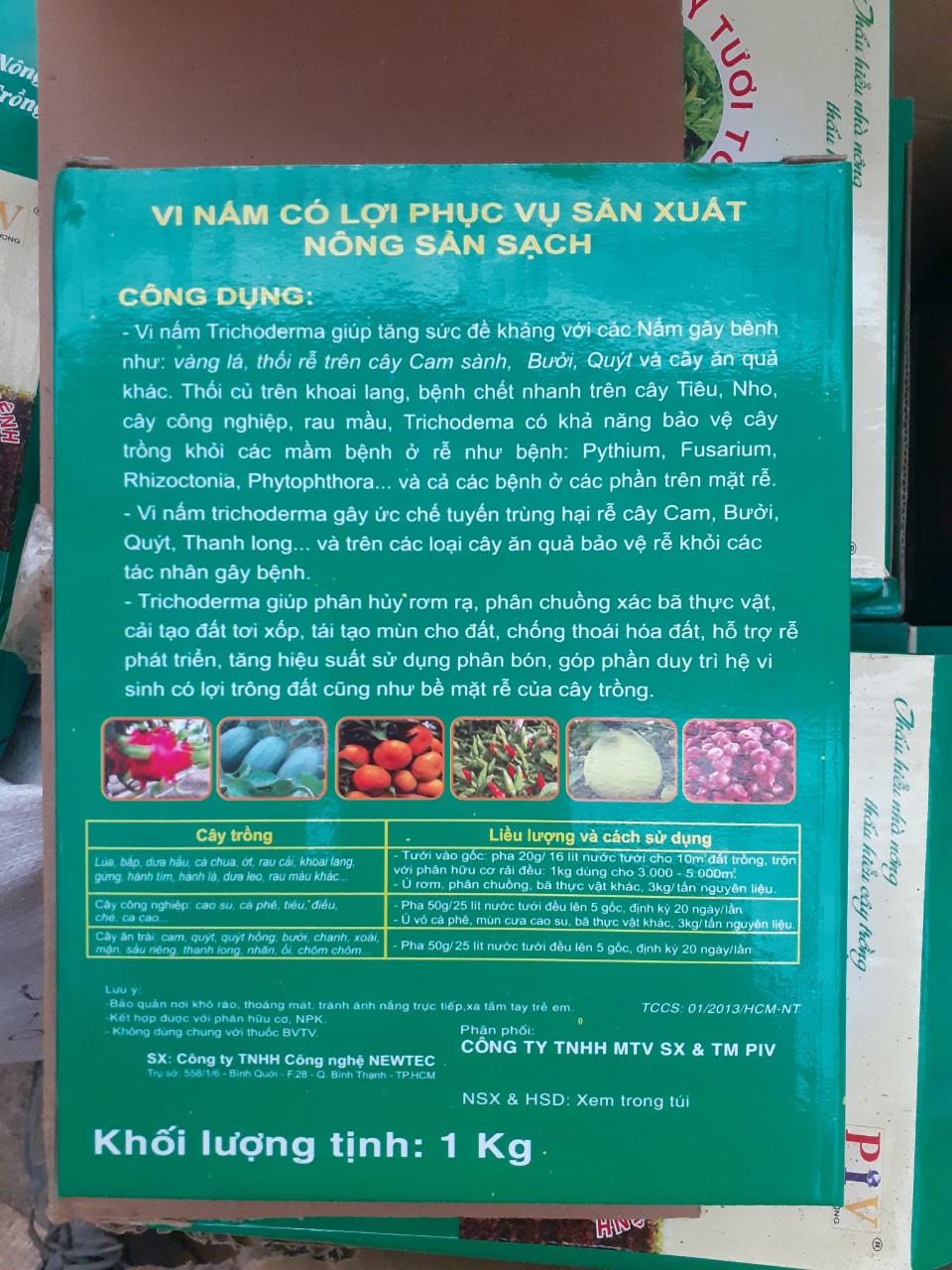 Chế Phẩm Sinh Học Vi Nấm TRICHODERMA Phong Trừ nấm bệnh, Khuẩn Có Hại, Khối Lượng 1kg
