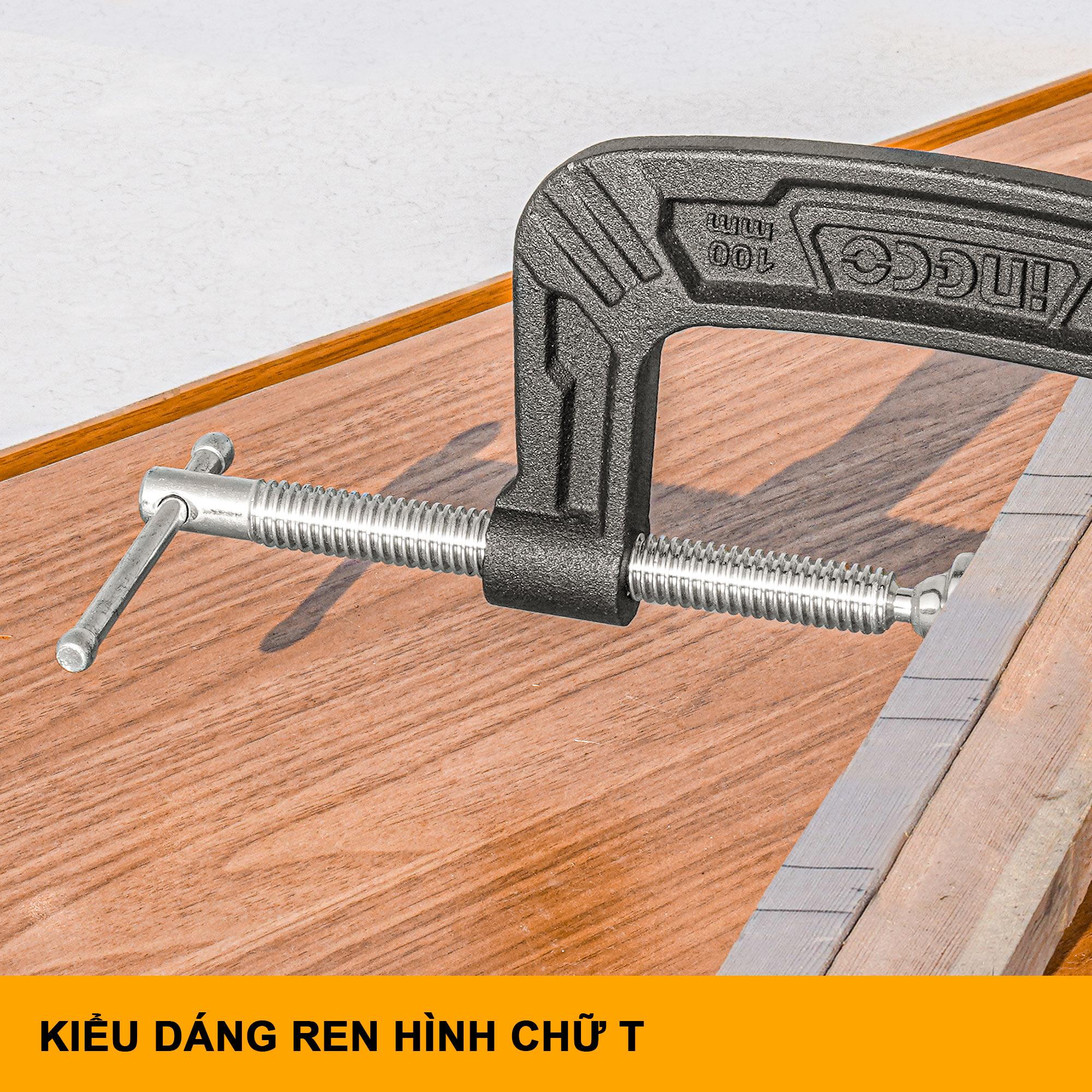 Vam Kẹp Cảo chữ C, chữ G sử dụng trong công việc kẹp gỗ, kẹp tấm kim loại INGCO HGC0104 HGC0105 HGC0106