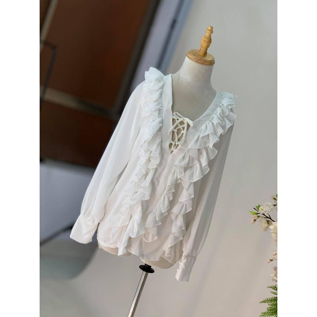 Áo Sơ Mi Thân Bèo Tiểu Thư Chất Voan Tơ Sang Chảnh