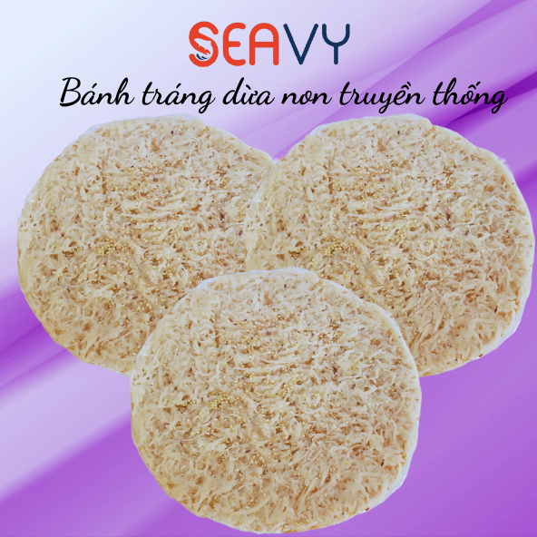 Đặc Sản Nha Trang- Bánh Tráng Dừa Non Vị Truyền Thống Hút Chân Không, Seavy Gói 220gram
