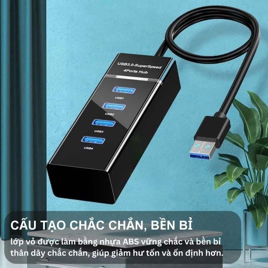 Hub chia 4 cổng USB, usb Hub tốc độ 3.0 - Hàng chính hãng HUB USB