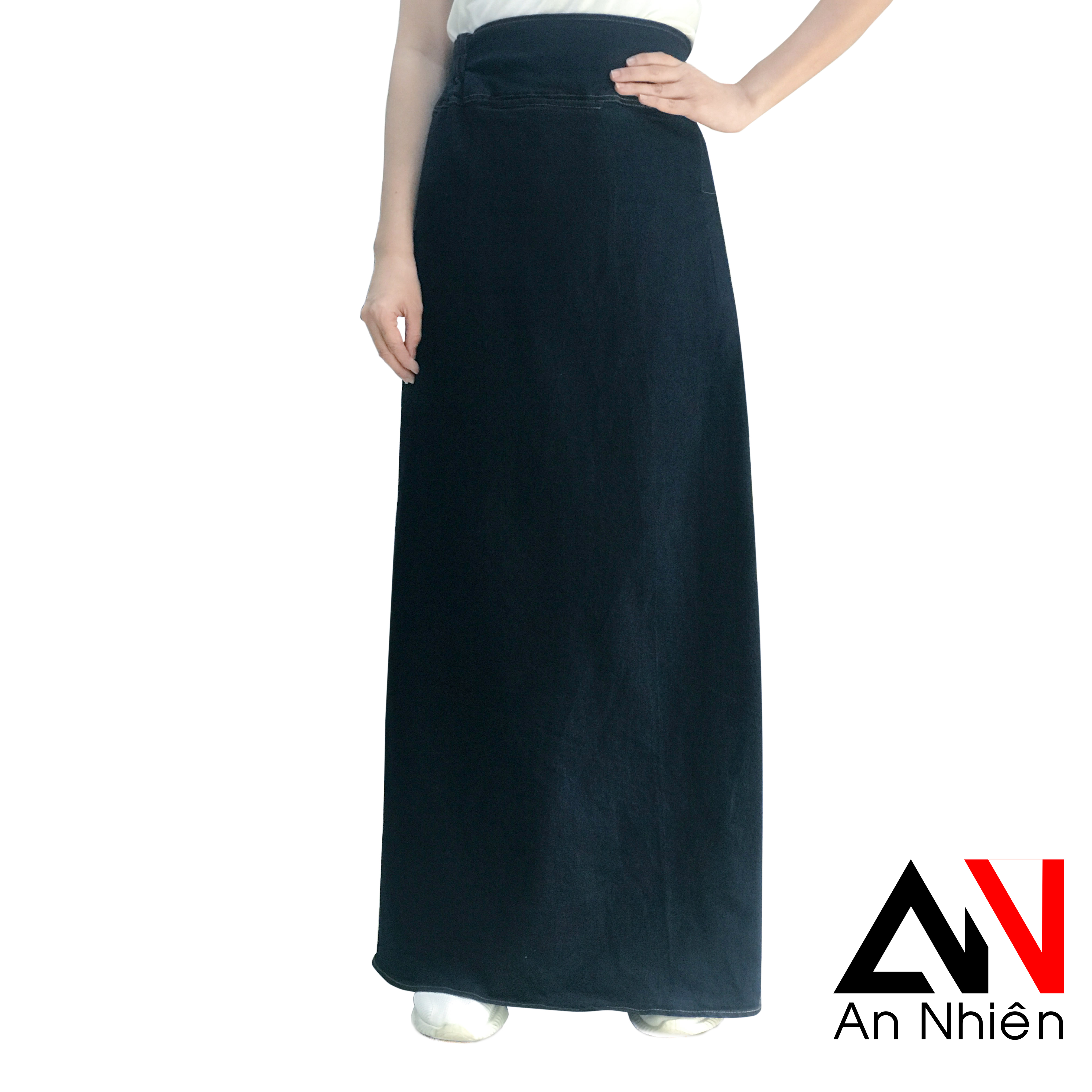 Chân váy chống năng một tà chất liệu jean