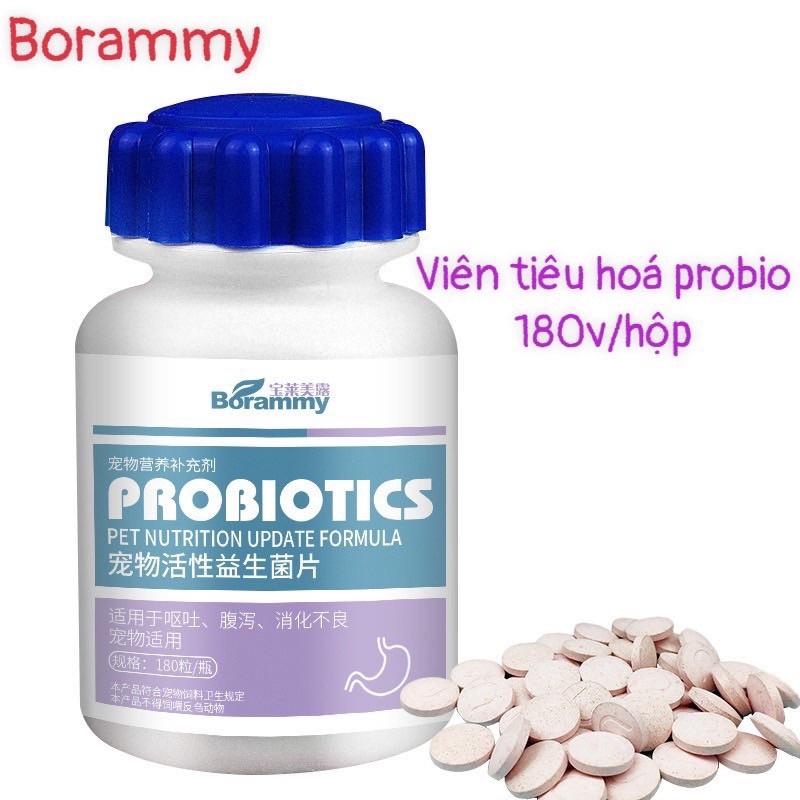 Vitamin cho chó mèo Borammy bổ sung Canxi, Nguyên tố vi lượng, Men tiêu hoá, Giải độc hộp 180v - vitamin cho chó mèo