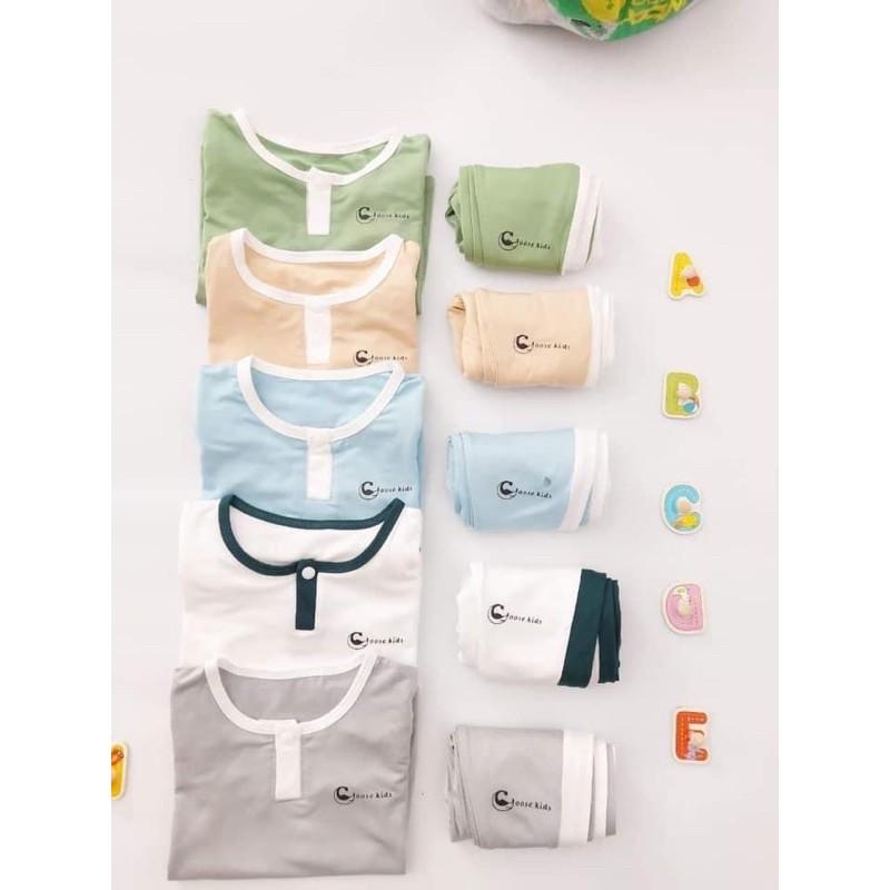 Bộ thun minky cổ trụ co giãn mềm mịn mát cho bé từ 5-30 kg