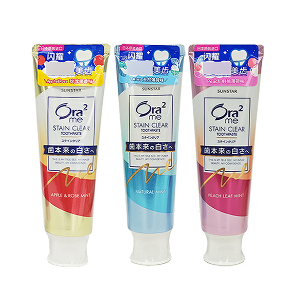 Kem đánh răng Ora2 me Stain Clear răng trắng bóng, hơi thở thơm mát / ngừa sâu răng Nhật Bản 140g
