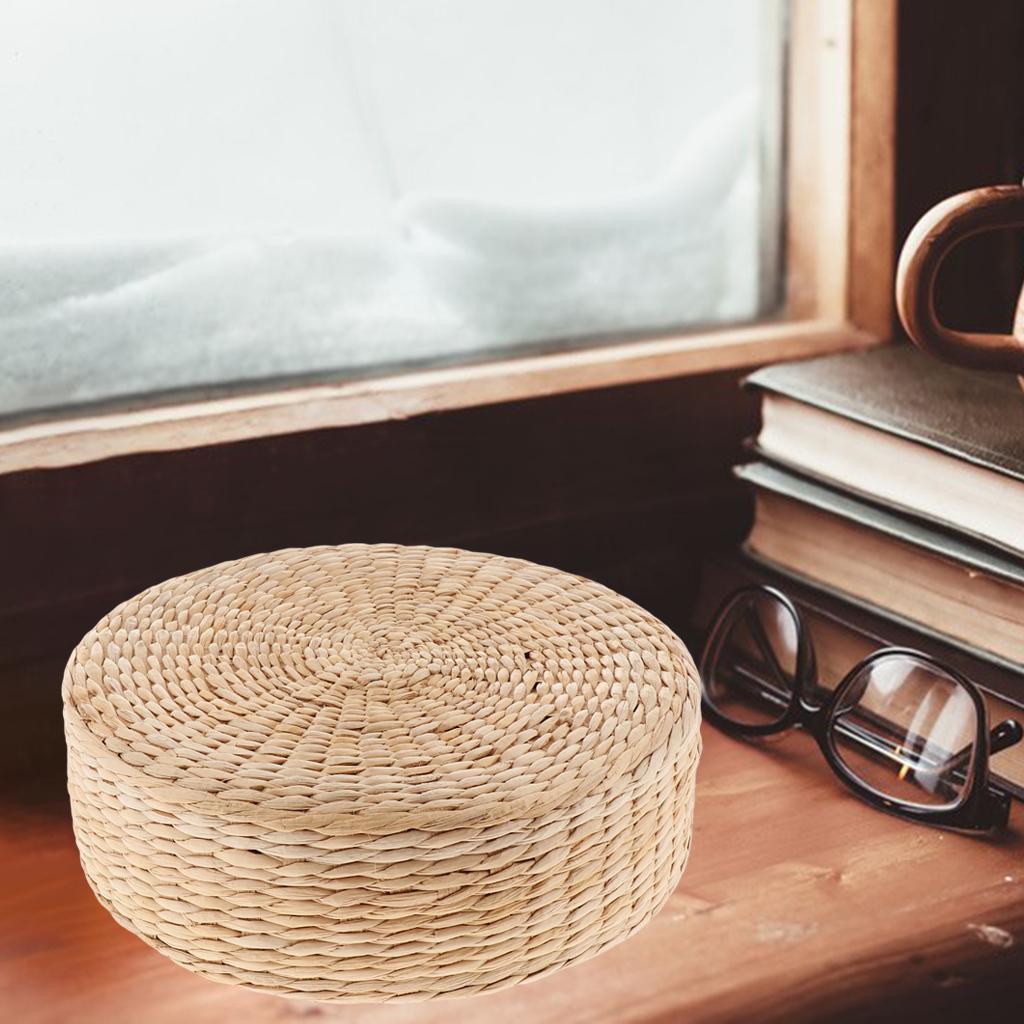Japanese Flat Seat Cushion Handcrafted Breathable Straw Cushion