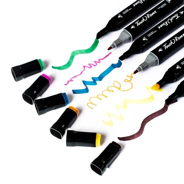 BỘ BÚT MÀU DẠ TOUCH MARKER 48 MÀU 2 ĐẦU KÈM TÚI VẢI HỌA CỤ CAO CẤP, CHUYÊN NGHIỆP TÔ MÀU VẼ TRANH SIÊU ĐẸP