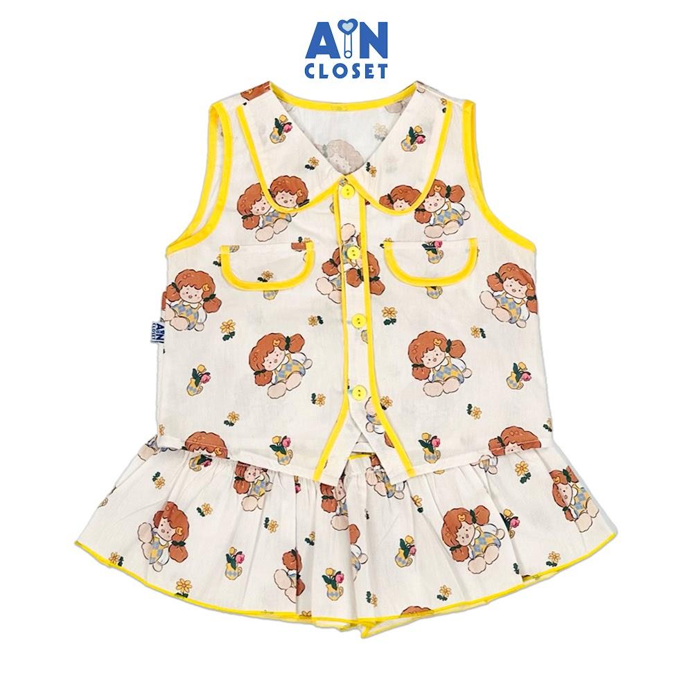 Bộ quần áo Ngắn bé gái họa tiết Cô Bé Tóc Xù cotton - AICDBG5799NN - AIN Closet