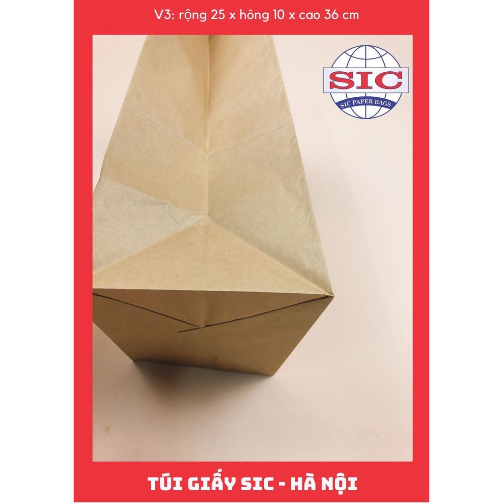 100 CHIẾC TÚI GIẤY KRAFT V3: 25x10x30 KHÔNG QUAI