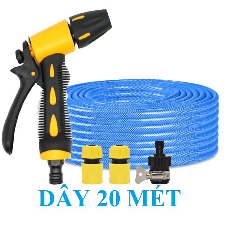 Bộ dây vòi xịt ️bơm nước phun sương️ , tăng áp 3 lần, loại 20m 206319 cút sập, + đai