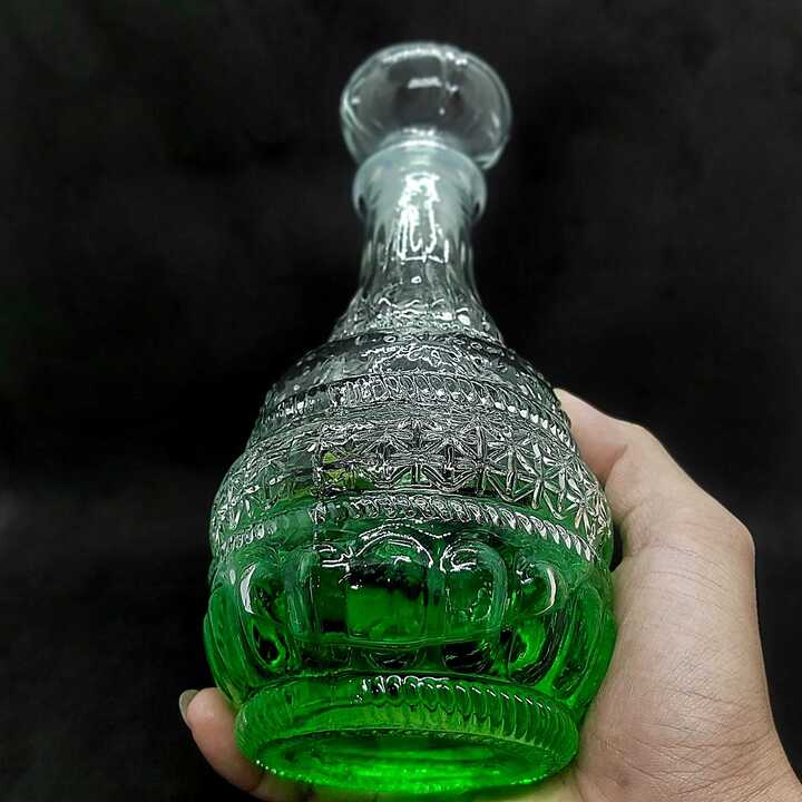 Chai Thủy Tinh cao cấp 500ML TRỤ TRÒN họa tiết THÁP PHẬT nổi siêu trong