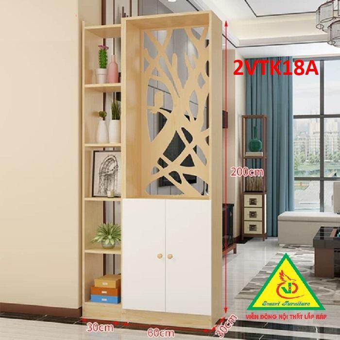 Tủ kệ trang trí kiêm vách ngăn phòng khách , nhà bếp 2VTK18A- Nội thất lắp ráp Viendong Adv