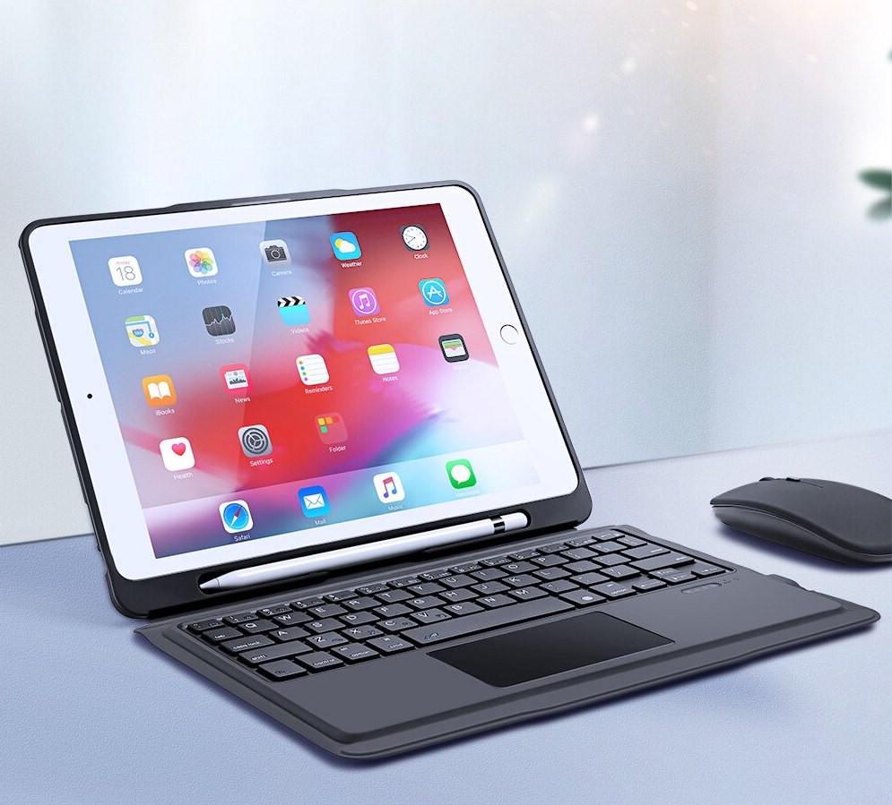 Bao da iPad 9 kèm bàn phím bluetooth có bàn di chuột Magic Keyboard TouchPad chính hãng Ducis - Hàng nhập khẩu