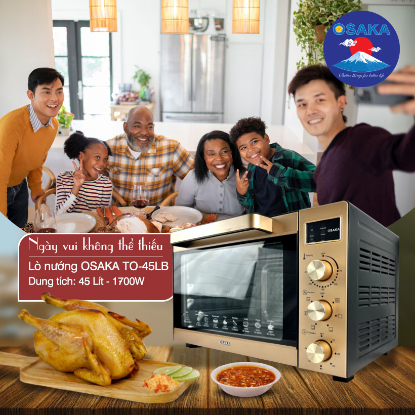 Lò Nướng Thùng Osaka TO45LB - Hàng Chính Hãng