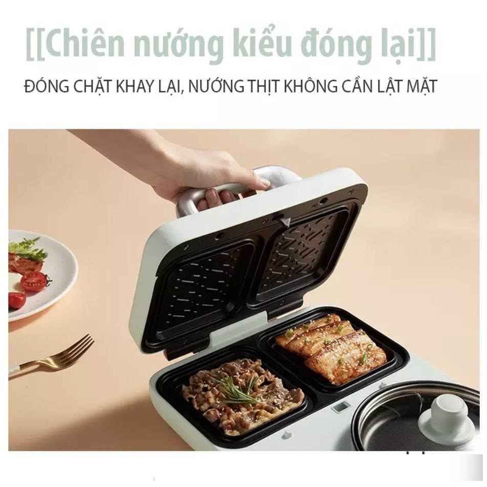 Thiết Bị Gia Dụng Chế Biến Thức Ăn Sáng Song Song 2in1 Đa Năng (Bản cao cấp)