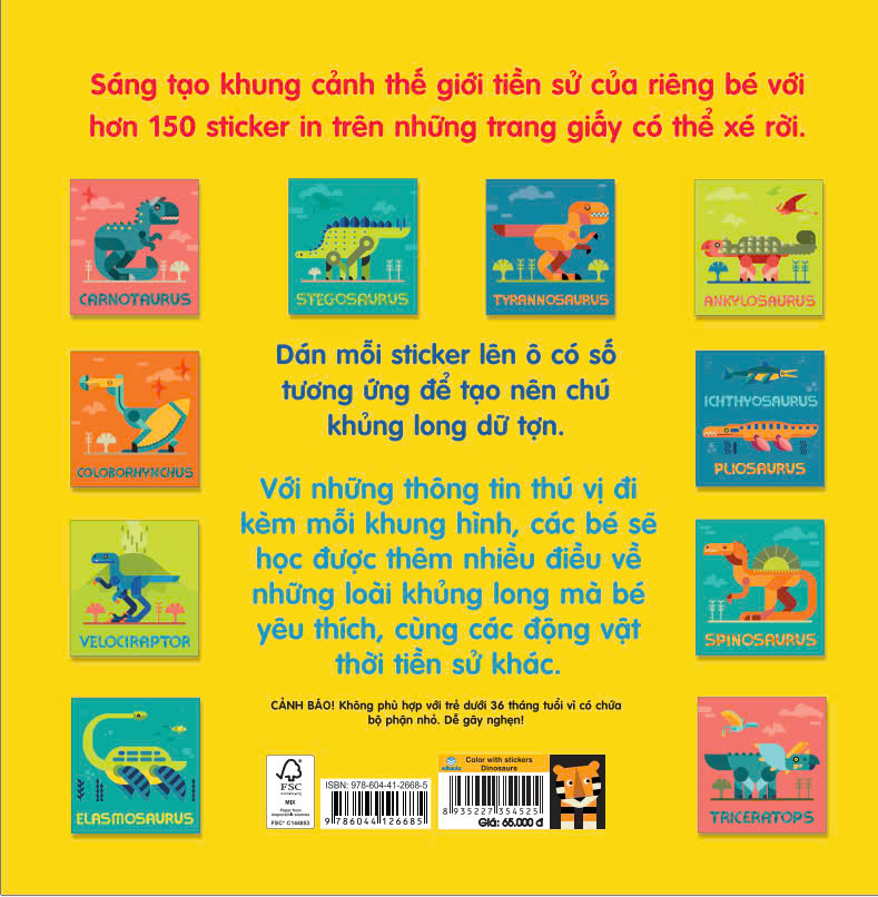 Sách - Color With Stickers - 10 Bức Tranh Cho Bé Sáng Tạo, Kèm Theo Thông Tin Thú Vị - ndbooks