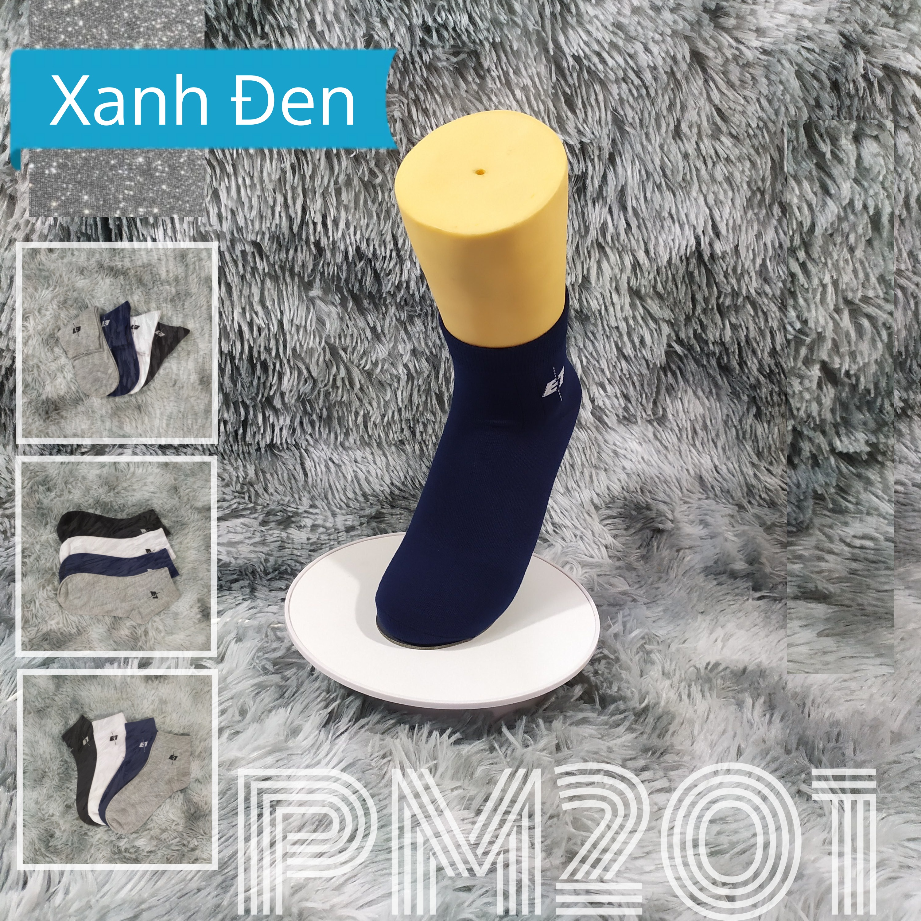 Tất Vớ nam cổ trung trơn AS-PM201. 4 màu: Trắng, đen, xanh, xám. dày dặn, mềm mại, kháng khuẩn khử mùi, không hôi chân.