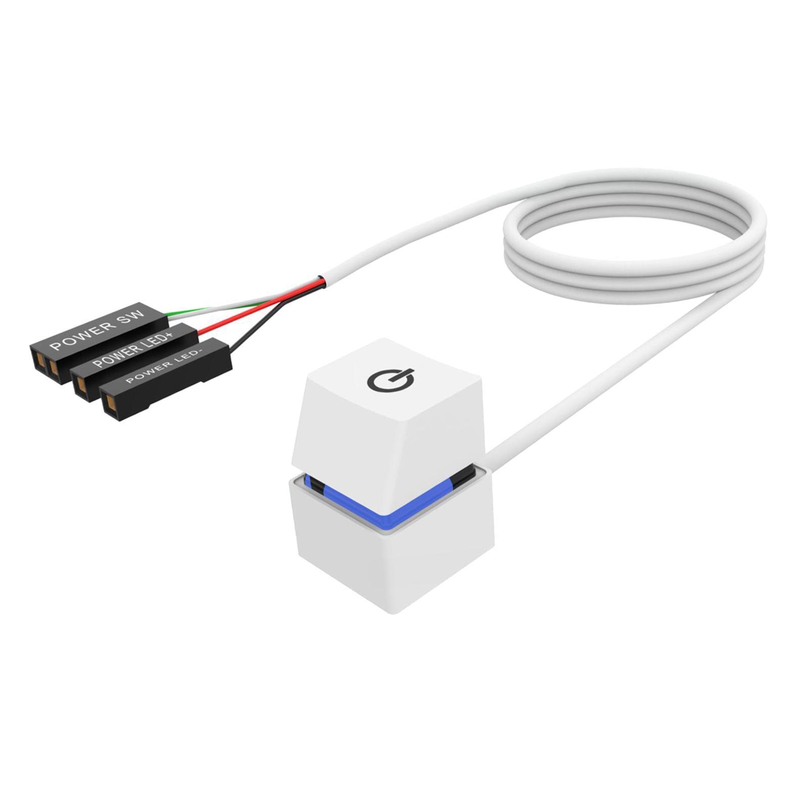 Power on Off Button with 6.56ft Extension Cable Desktop Switch for Internet Café