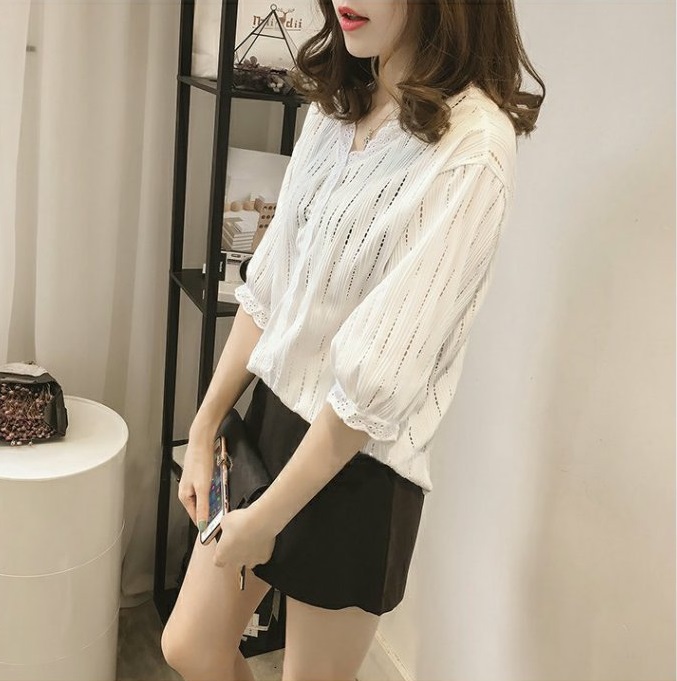 Áo sơ mi nữ tay lỡ thiết kế lạ phong cách Hàn Quốc SM185