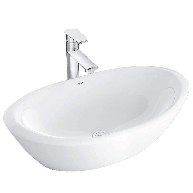 Chậu Rửa Mặt Lavabo Inax AL-465V Đặt Bàn AquaCeramic. Với đặc tính kháng khuẩn, dễ lau chùi - Vật liệu xây dựng Big H