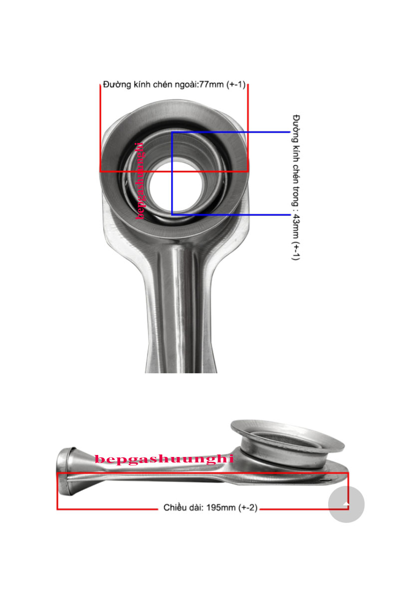 Bộ điếu inox, sen đồng loại tốt. Sử dụng cho các dòng bếp kính, inox phổ thông - Hàng chính hãng