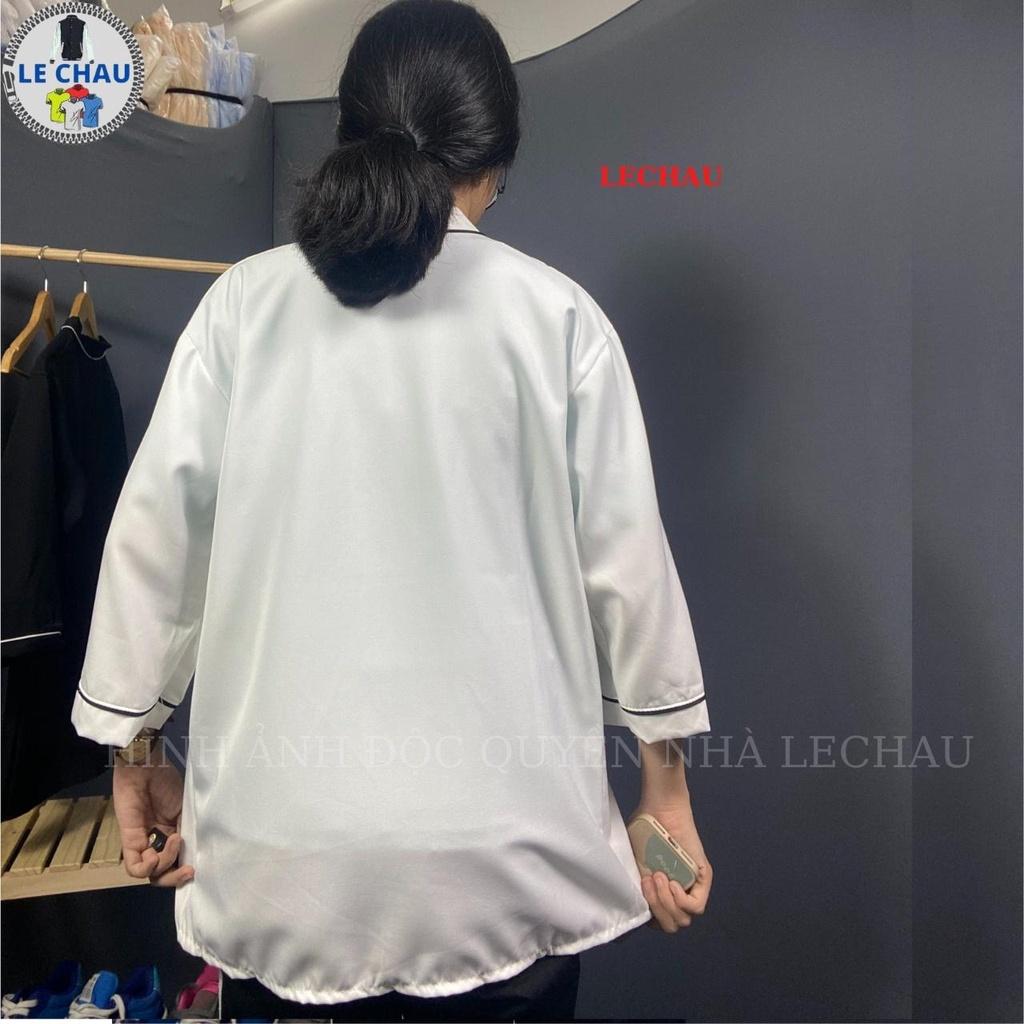 Áo khoác sơ mi tay ngắn unisex form rộng jacket nam nữ logo in cao cấp ulzzang streetstyle hottrend rẻ đẹp