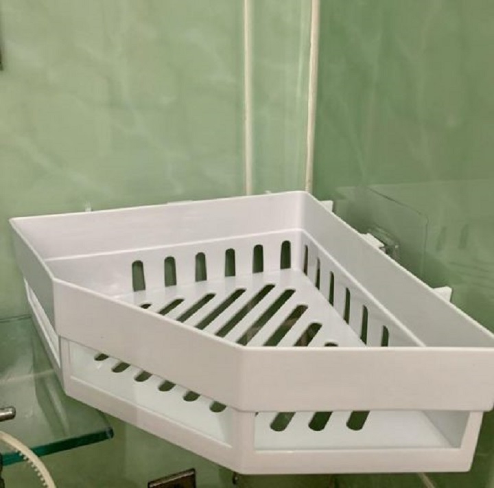 Kệ Góc Tam Giác Nhựa Dán Góc Tường Đa Năng Cho Bếp & Nhà Tắm Tiện Dụng