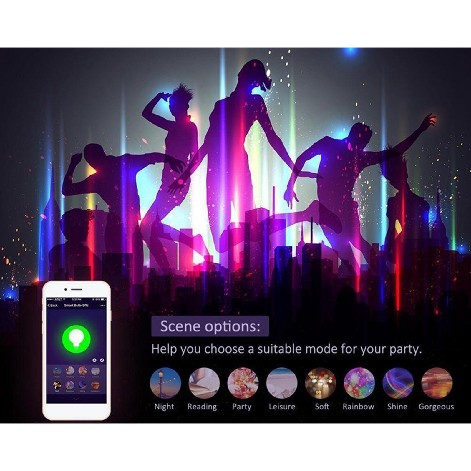 WiFi Smart Light Bulbs Dimmable LED E27 Control/Google Home/Alexa