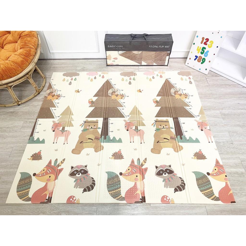 Thảm xốp XPE trải sàn chiếu gấp gọn 2 mặt cho bé xốp trải sàn kích thước 1,8m*2m