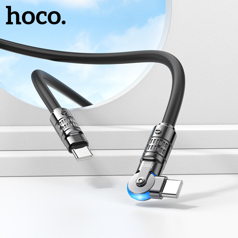 Cáp Sạc Type-C To Type-C Dành Cho Hoco U118 60W 3A Đầu Xoay 180 Độ Dây Dài 1.2m Hàng Chính Hãng