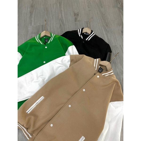 Khoác bomber chất vải dạ 3 màu tay da khoác unisex