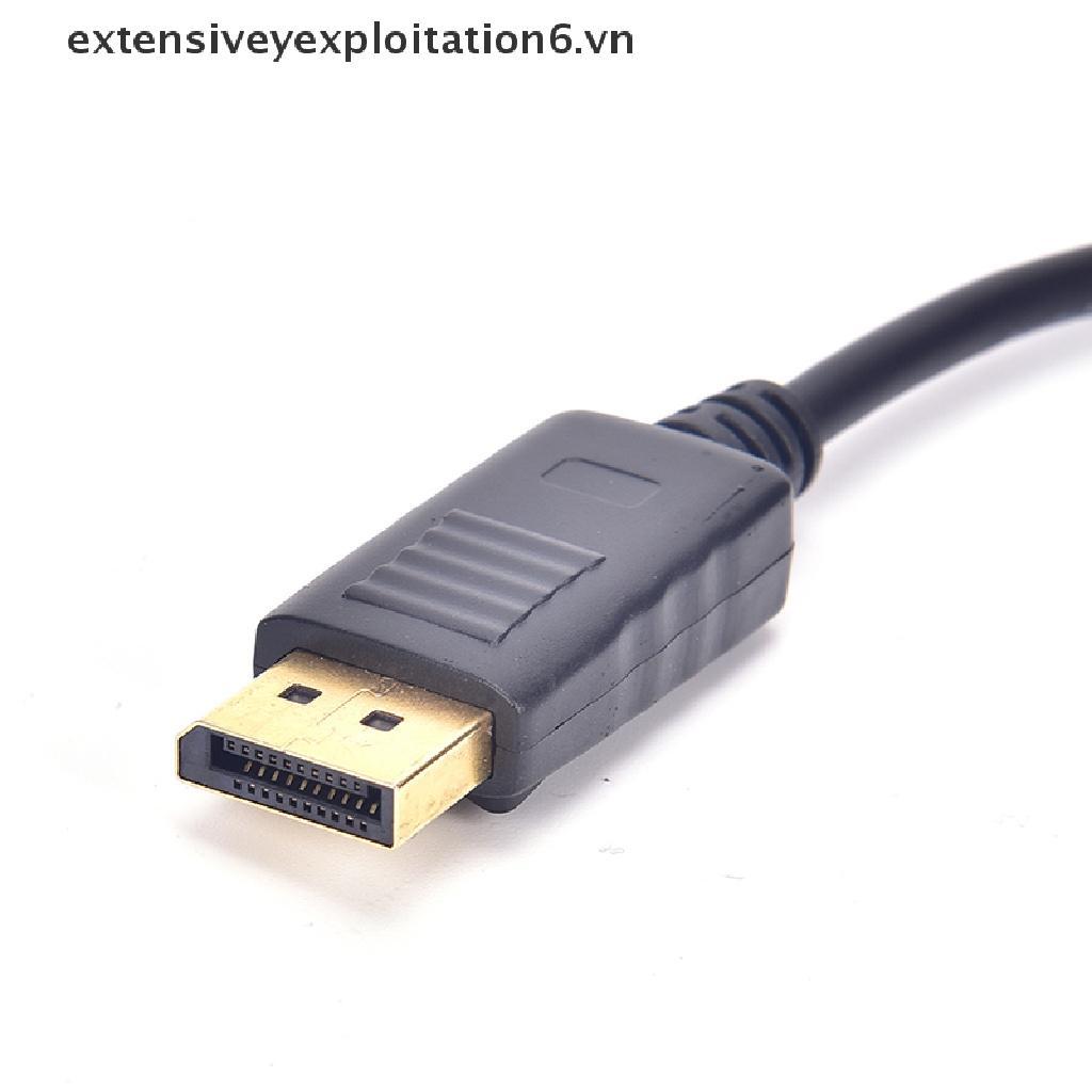 Dây cáp chuyển đổi giắc cắm DisplayPort DP sang ổ cắm VGA màu đen