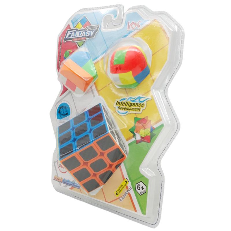 Bộ 3 Đồ Chơi Rubik 3x3x3 Kèm Hình Khối Đặc Biệt - Fantasy Cube KX733-4