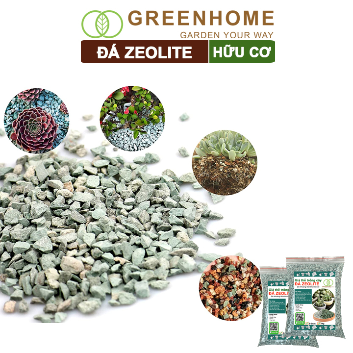 Đá zeolite Greenhome, size 3-6mm, rãi mặt, giá thể, sen đá, xương rồng, hồ thuỷ sinh