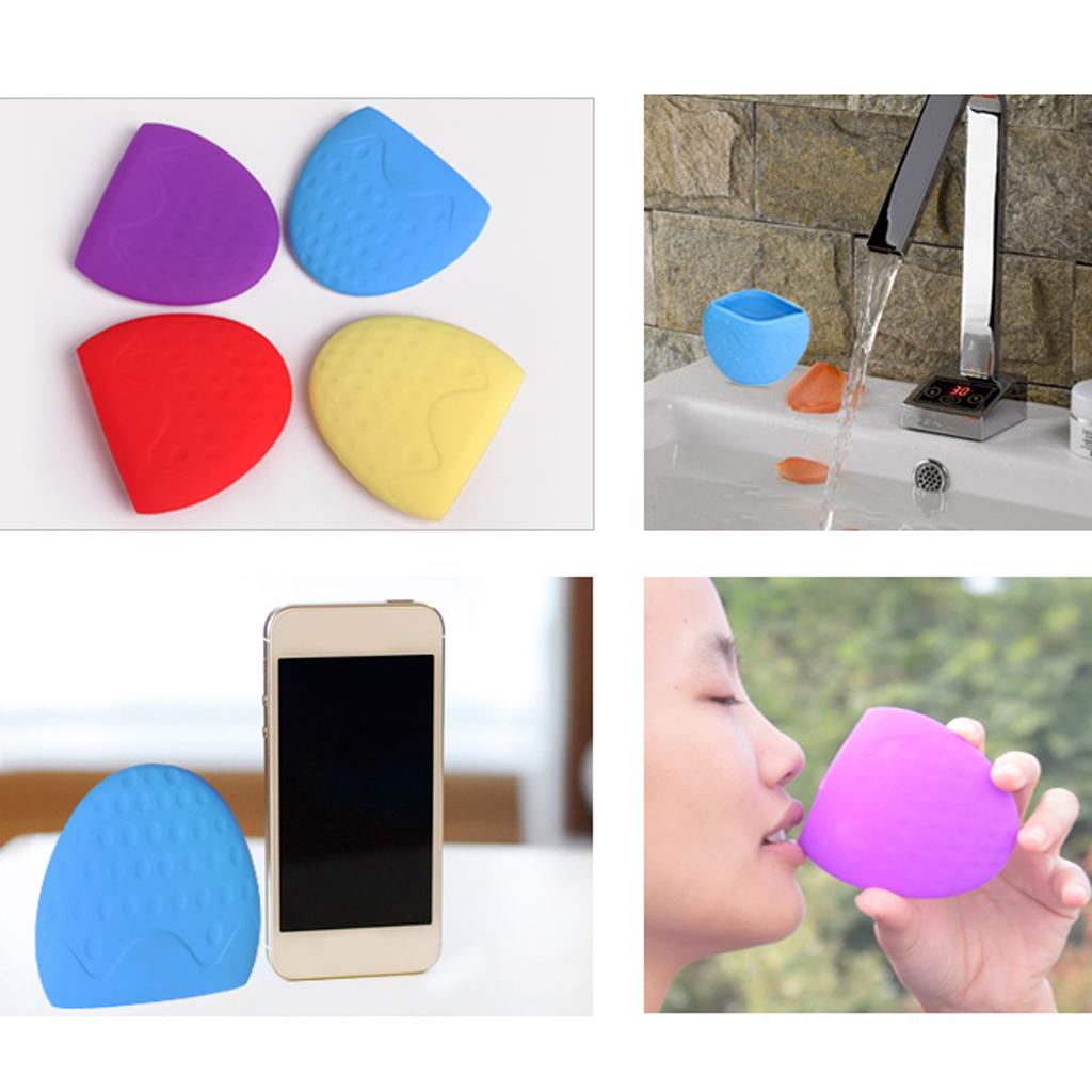 2xSilicone Cup Portable Water Cup for Outdoor Travel Camping Accessory Yellow