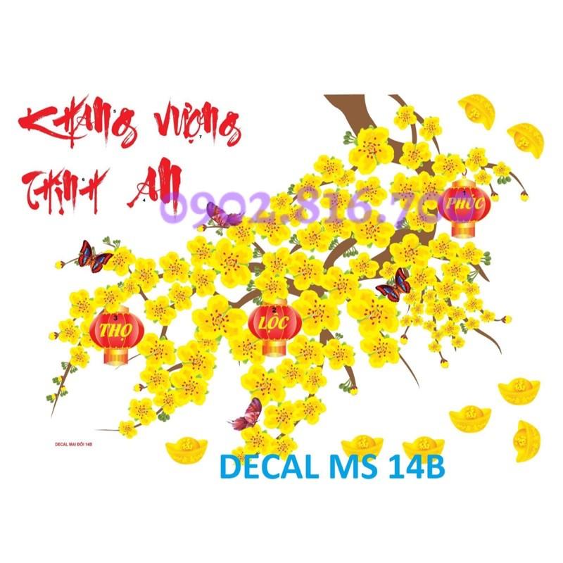 Decan Múa lân - Thần tài - Bánh chưng tét- Hoa mai - hoa đào - - Lân dán kiếng dán tường phụ kiện trang trí tết