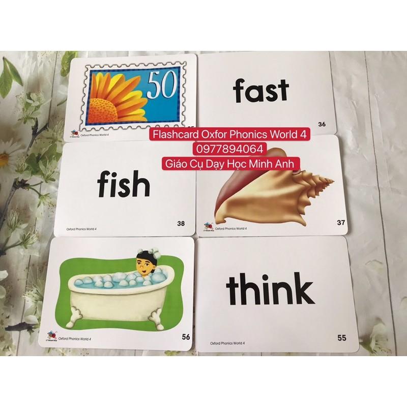 Flashcards Oxford  World 4 ️96 Thẻ dạy Phonics thiết kế hai mặt cho trẻ mầm non️