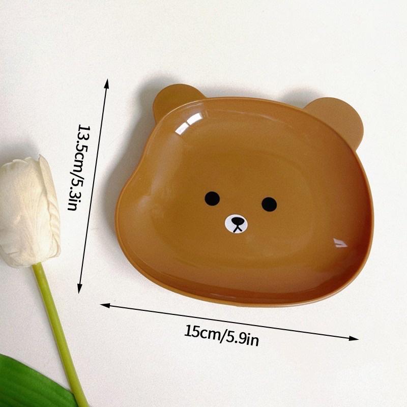 Dĩa nhựa đựng thức ăn, trái cây, bánh kẹo HÌNH GẤU trang trí bàn ăn- Khay dĩa hình gấu đựng đồ ăn vặt decor bàn, picnic