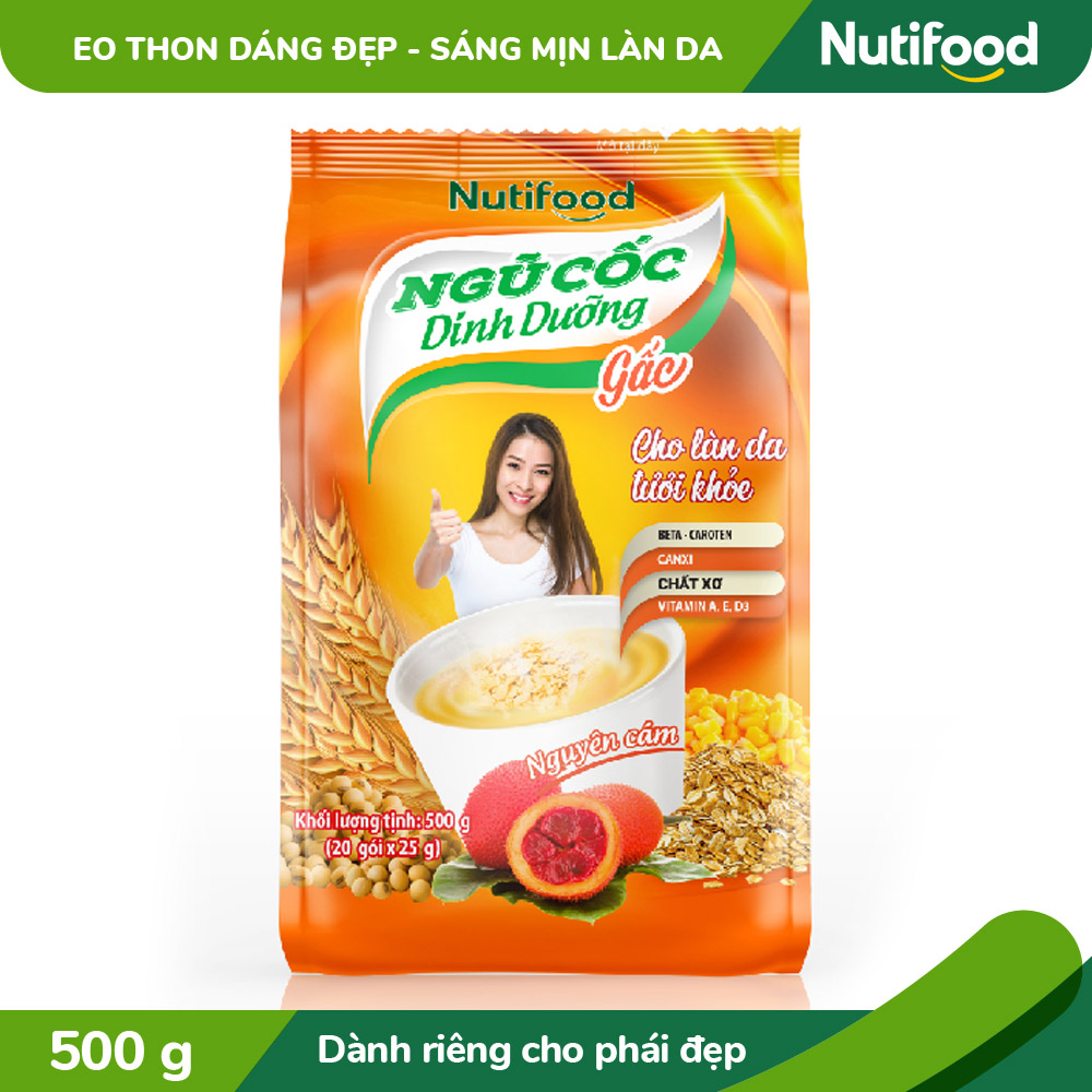 Thùng 14 túi Ngũ cốc dinh dưỡng NutiFood - Gấc 500g/túi