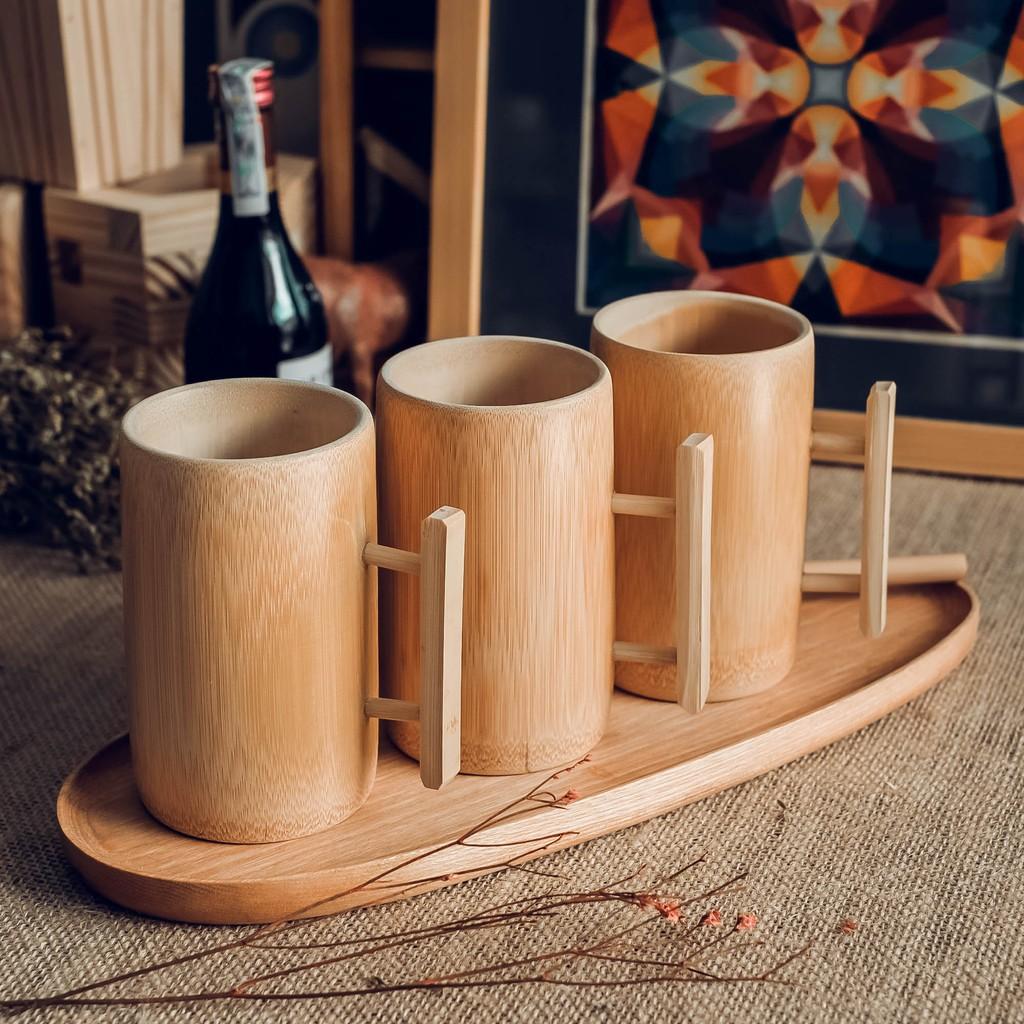 Ly tre có quai - Ly tre handmade - Bamboo cup