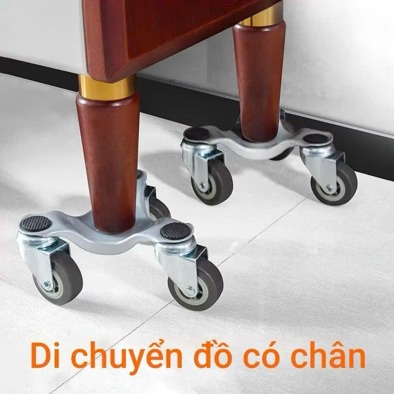 Bộ kích nâng và bánh xe di chuyển đồ nặng thông minh 360 độ - Tải đến 1000kg, thép siêu cứng, hỗ trợ dọn nhà đa năng
