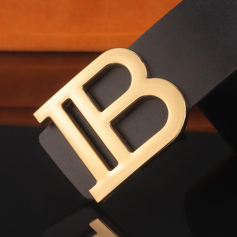 2021 Chất Lượng Cao Sang Trọng Thiết Kế Dây Lưng Chữ Bạc Và Vàng Khóa 3.8Cm Da Da Bò Khoác Bé Trai Cintos Masculinos
