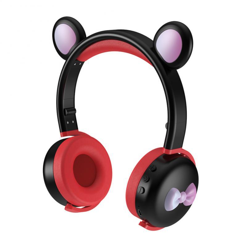 Tai Nghe Tai Mèo Tai Nghe Tai Nghe Không Dây Bluetooth-Tương Thích Hoạt Hình Dễ Thương Nhạc Điện Thoại Di Động Máy Tính Tai Nghe Chụp Tai Có Micro