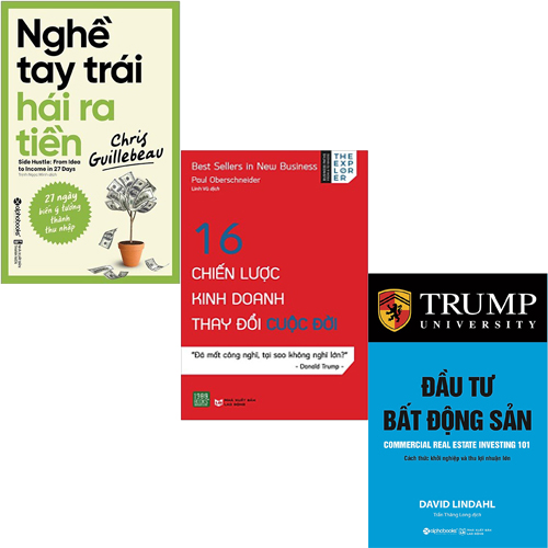 Combo 3 Cuốn Sách Kinh Doanh Thay Đổi Cuộc Đời : Nghề Tay Trái Hái Ra Tiền + 16 Chiến Lược Thay Đổi Cuộc Đời + Đầu Tư Bất Động Sản