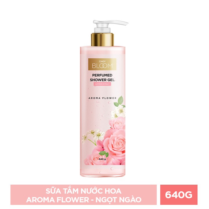 Combo 4 Chai Sữa Tắm Nước Hoa Cindy Bloom Hương Aroma Flower + Fresh Ocean + Urban Vibes + Romantic Muse (640g/chai)