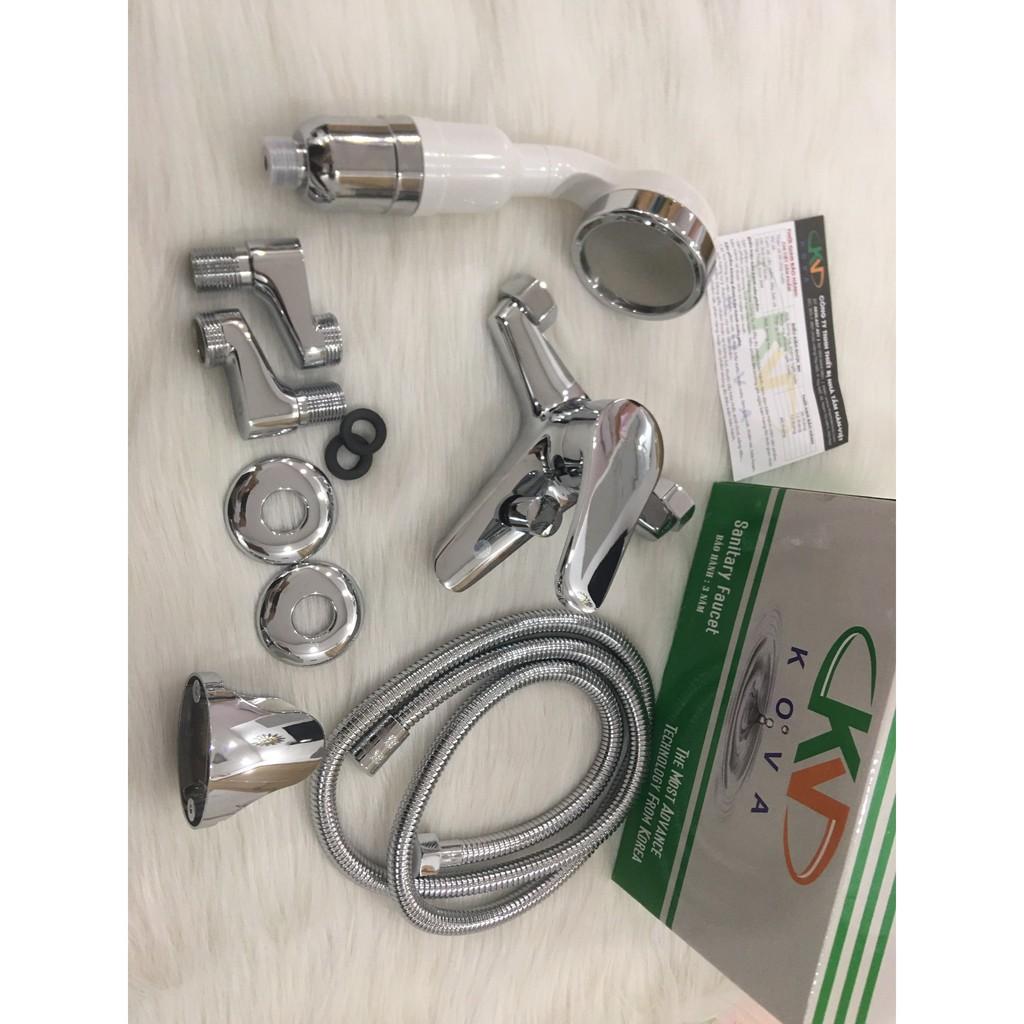Sen tắm nóng lạnh KV 01S, bộ sen vòi hàng đồng mạ crom sáng bóng không han rỉ
