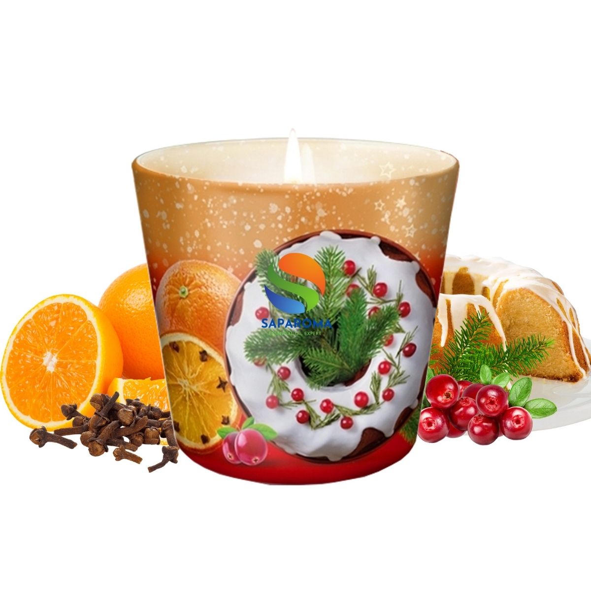 Ly nến thơm tinh dầu Bartek Holiday Cakes 115g QT0042 - bánh cam, táo, trang trí, thơm phòng, thư giãn, hỗ trợ khử mùi (giao mẫu ngẫu nhiên)
