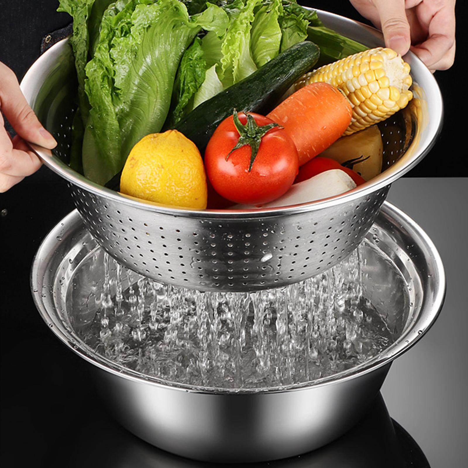 Stainless Steel Basin Portable Ginger Grater Basket Drain Basket Household