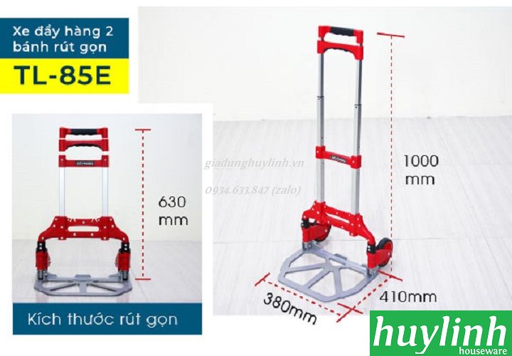 Xe đẩy hàng 2 bánh rút gọn Advindeq TL-85E - Tải trọng tối đa 85kg - Hàng chính hãng